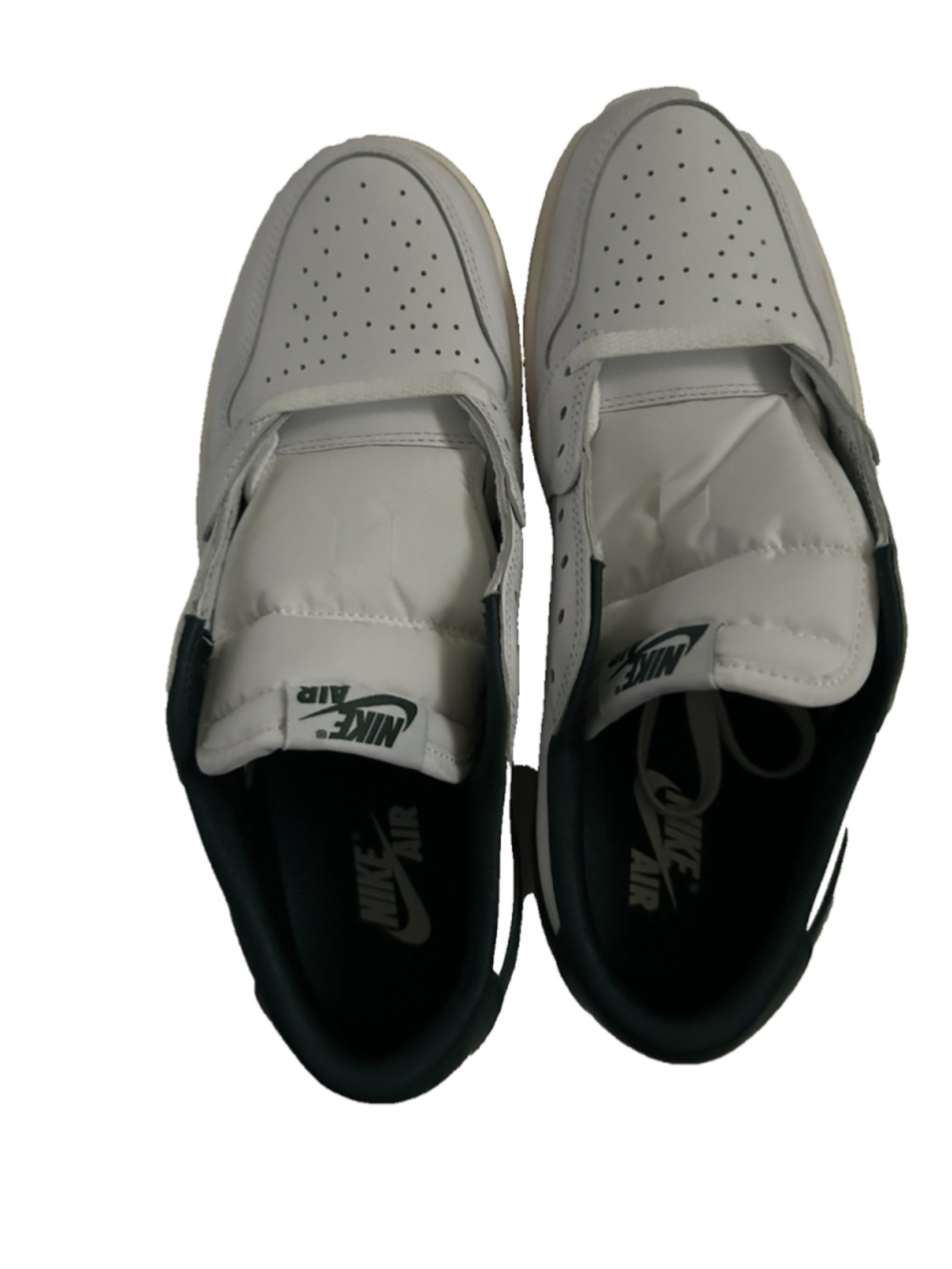 Nike Women's Air Jordan 1 Retro Low OG White with Green Stripe New